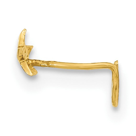 14K Gelbgold 22 Stärke Stern mit Zirkonia Nasen Ring Body Schmuck