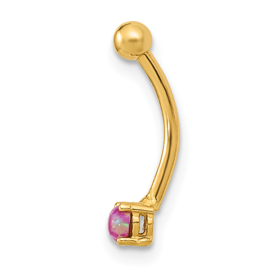 14K Gelbgold 16 Stärke mit Rosa Zirkonia Eyebrow Ring Body Schmuck