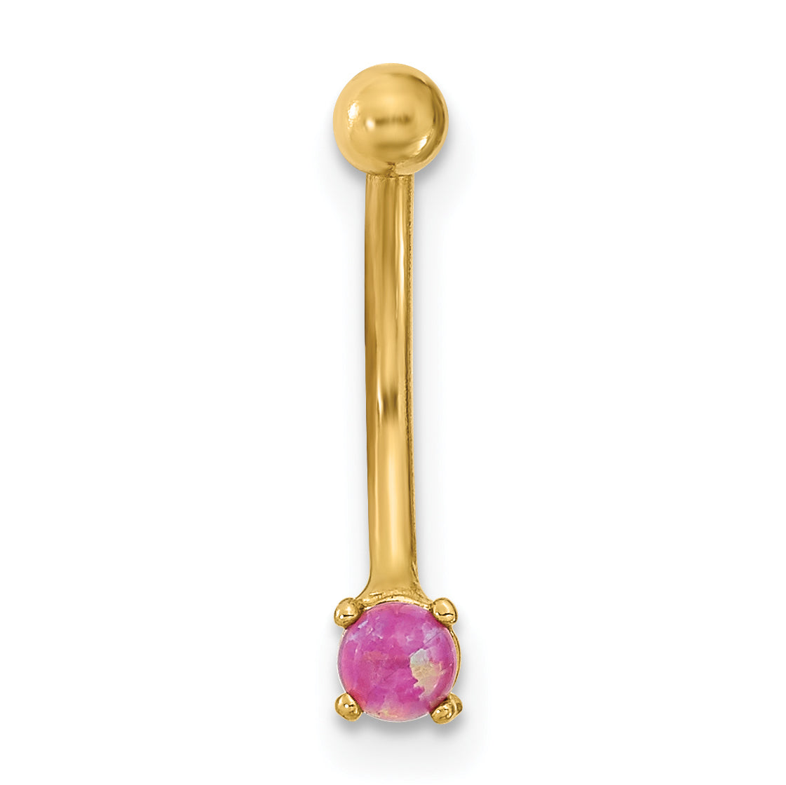 14K Gelbgold 16 Stärke mit Rosa Zirkonia Eyebrow Ring Body Schmuck