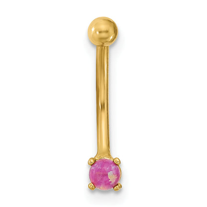 14K Gelbgold 16 Stärke mit Rosa Zirkonia Eyebrow Ring Body Schmuck