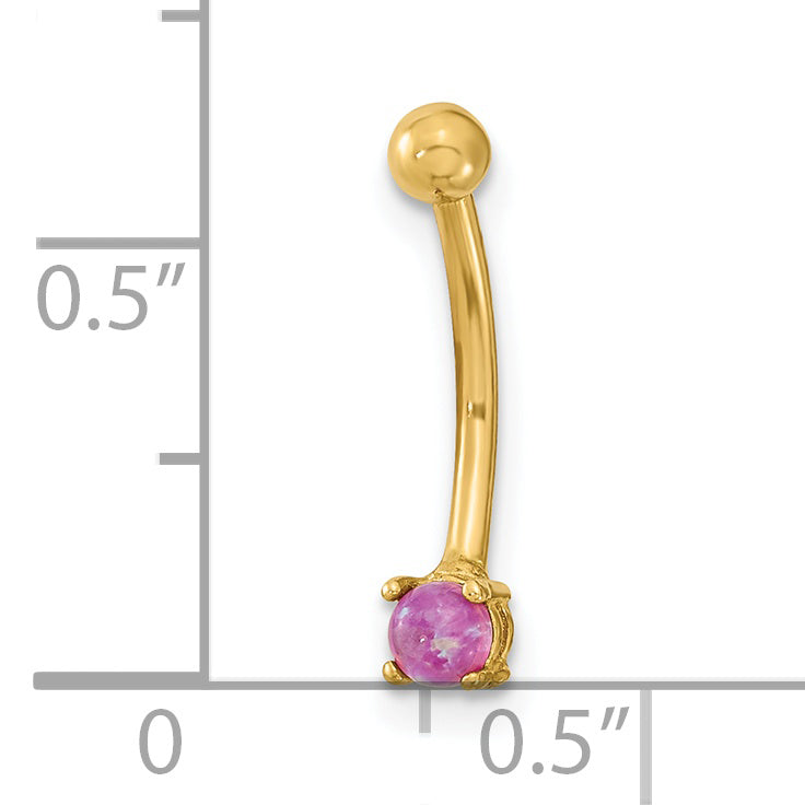 14K Gelbgold 16 Stärke mit Rosa Zirkonia Eyebrow Ring Body Schmuck