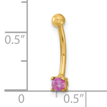 14K Gelbgold 16 Stärke mit Rosa Zirkonia Eyebrow Ring Body Schmuck