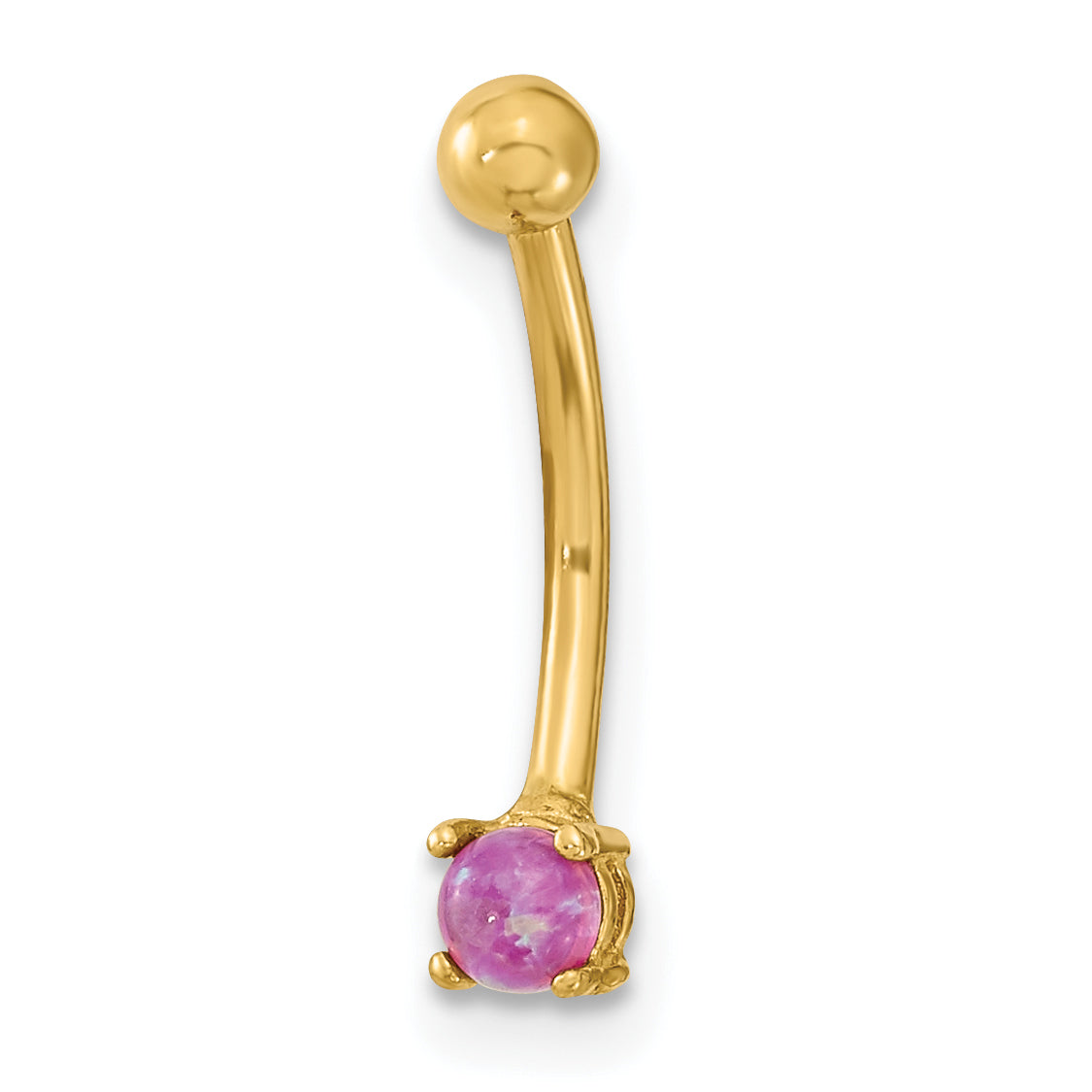 14K Gelbgold 16 Stärke mit Rosa Zirkonia Eyebrow Ring Body Schmuck