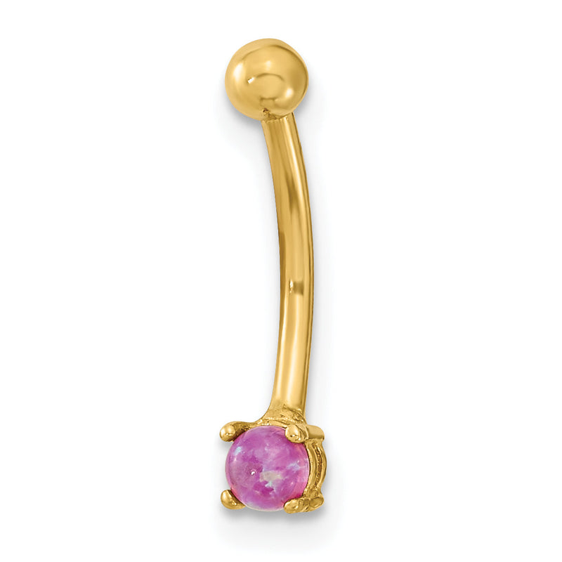 14K Gelbgold 16 Stärke mit Rosa Zirkonia Eyebrow Ring Body Schmuck