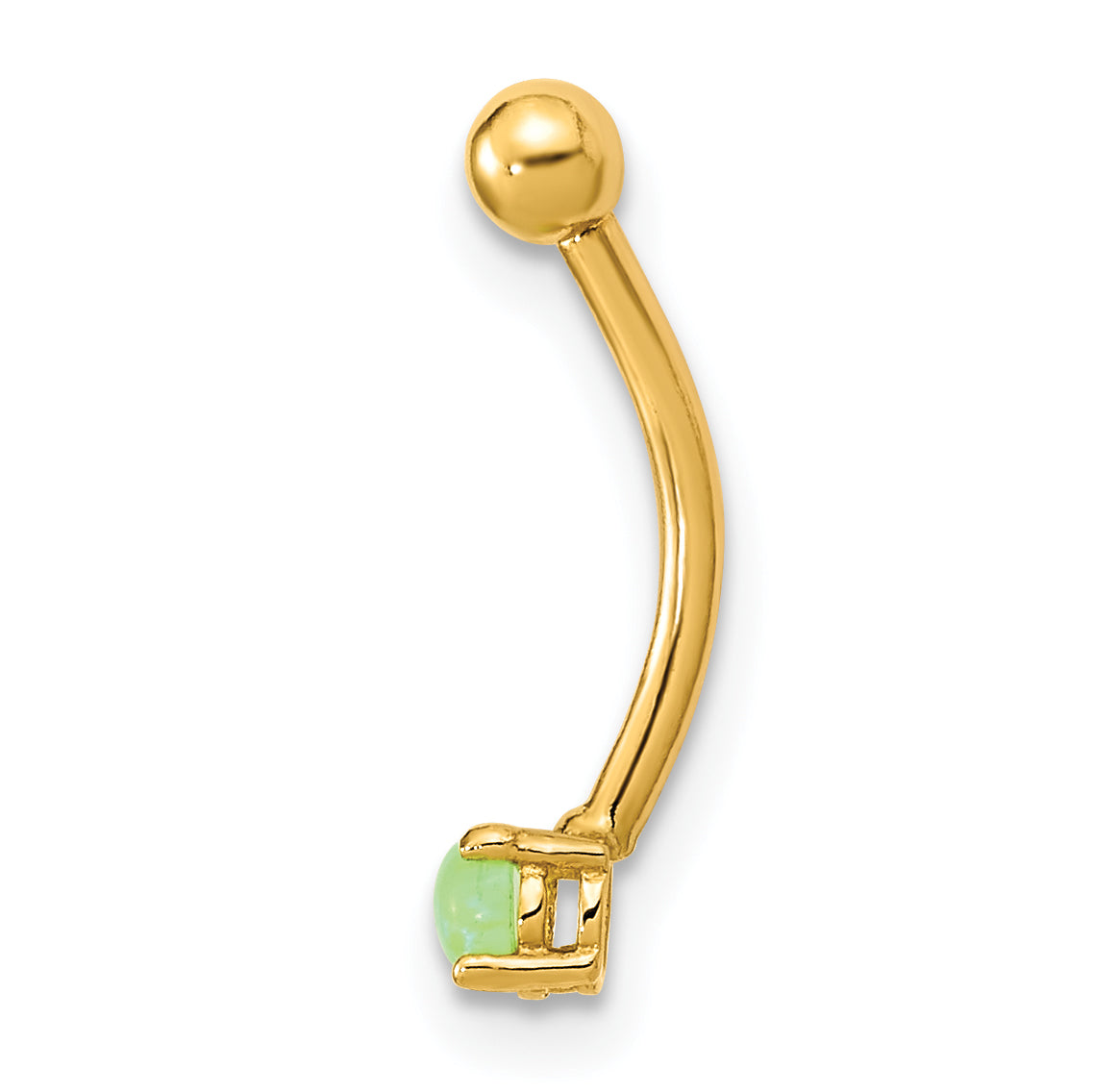 14K Gelbgold 16 Stärke mit Grün Zirkonia Eyebrow Ring Body Schmuck