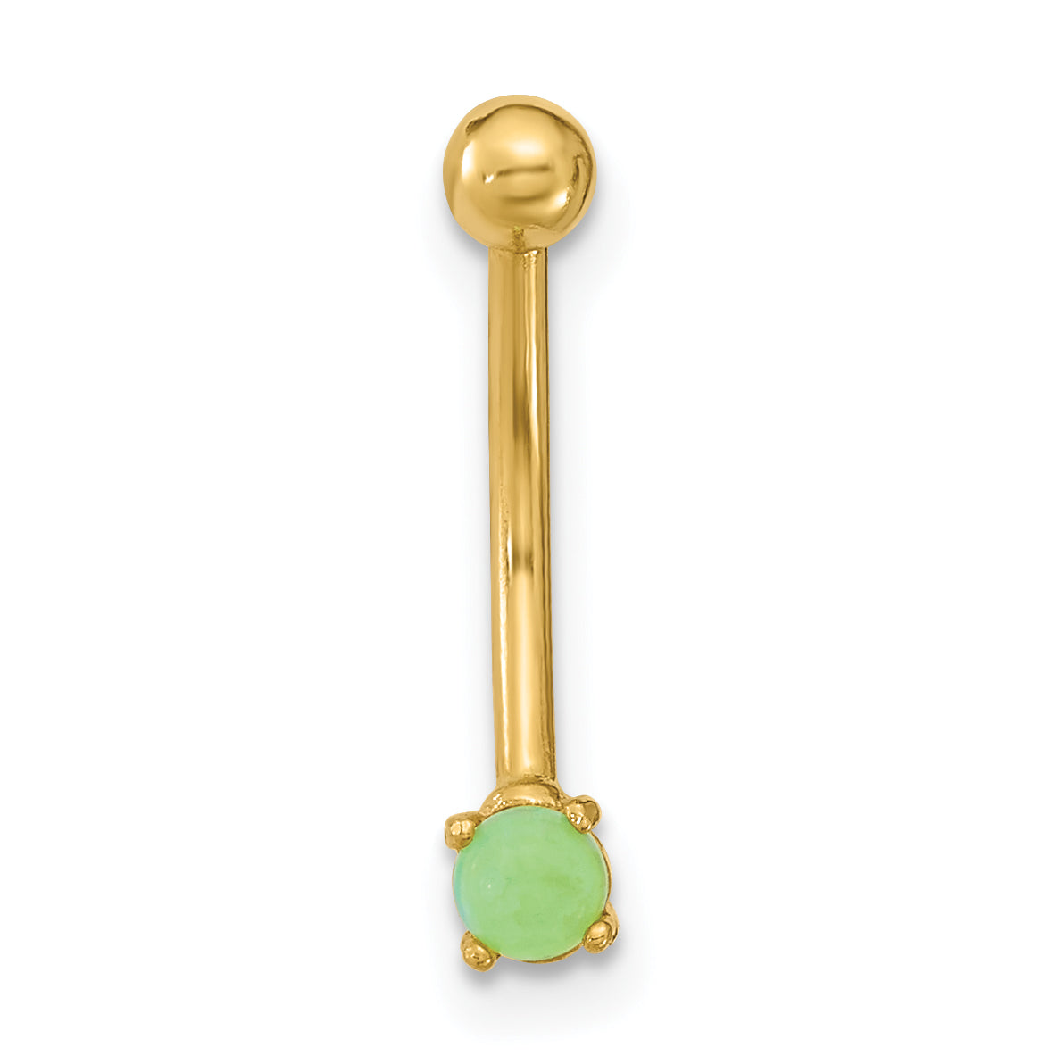14K Gelbgold 16 Stärke mit Grün Zirkonia Eyebrow Ring Body Schmuck