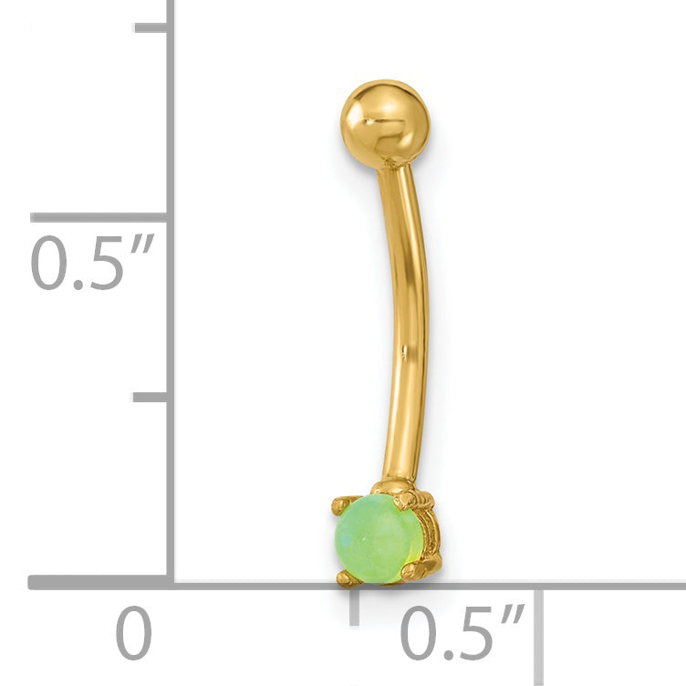 14K Gelbgold 16 Stärke mit Grün Zirkonia Eyebrow Ring Body Schmuck