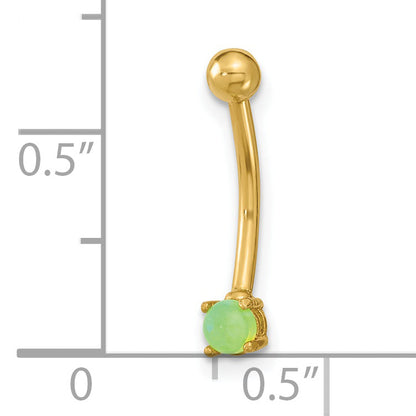 14K Gelbgold 16 Stärke mit Grün Zirkonia Eyebrow Ring Body Schmuck