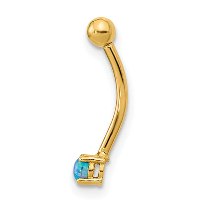 14K Gelbgold 16 Stärke Blau Zirkonia Eyebrow Ring Body Schmuck