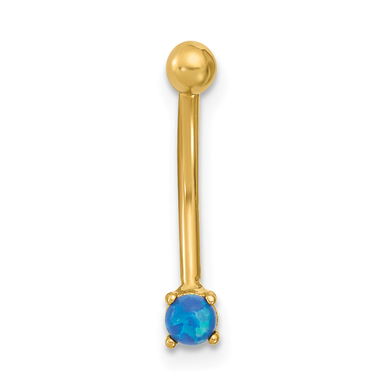 14K Gelbgold 16 Stärke Blau Zirkonia Eyebrow Ring Body Schmuck