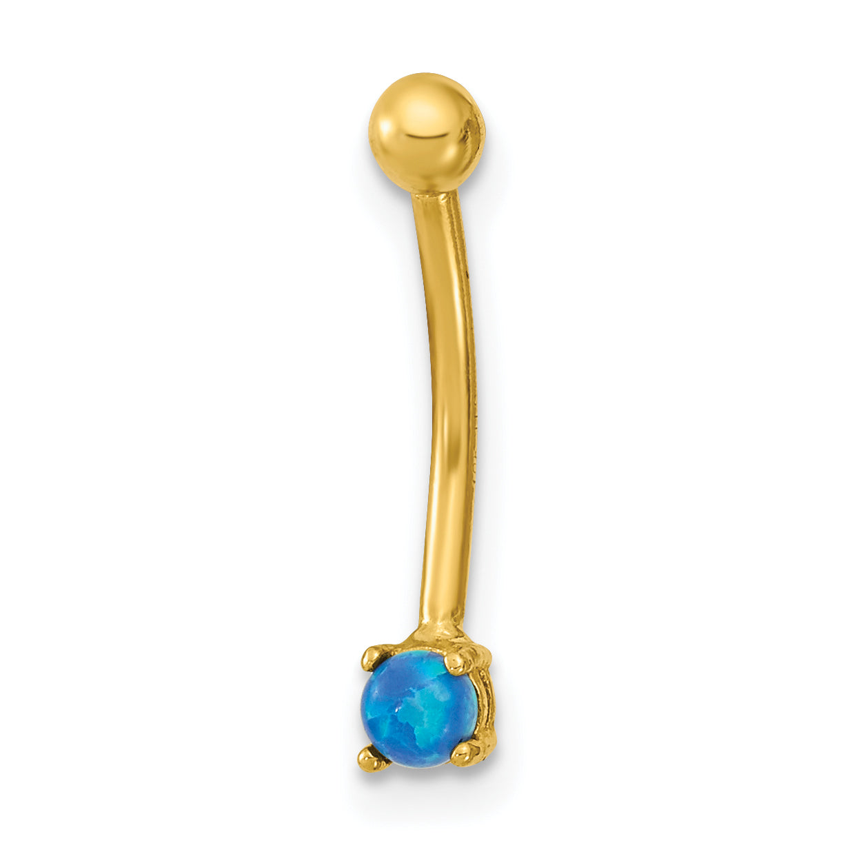 14K Gelbgold 16 Stärke Blau Zirkonia Eyebrow Ring Body Schmuck