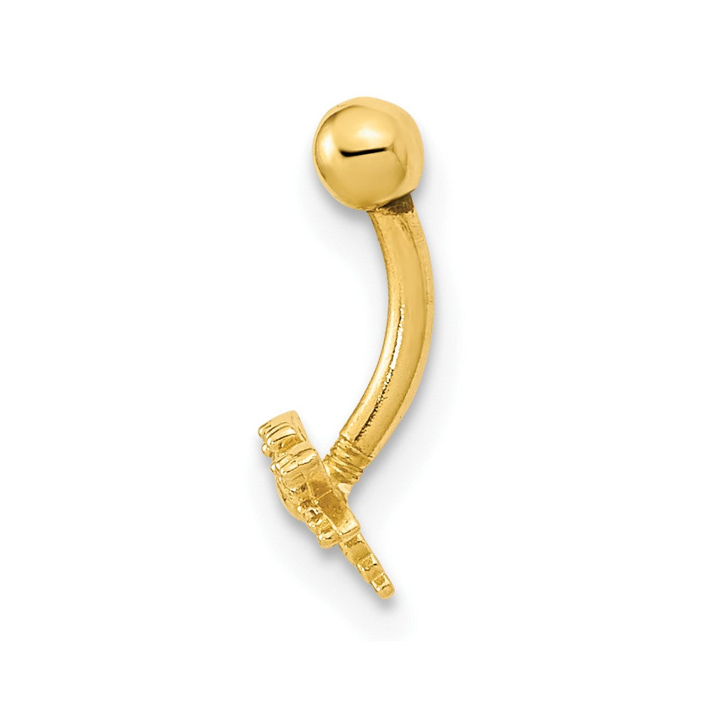 14K Gelbgold 14 Stärke Libelle Zirkonia Eyebrow Ring Body Schmuck