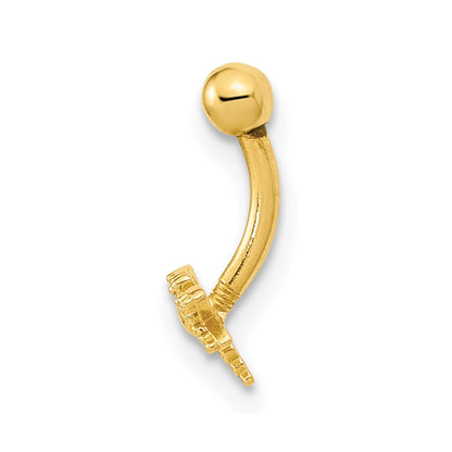 14K Gelbgold 14 Stärke Libelle Zirkonia Eyebrow Ring Body Schmuck