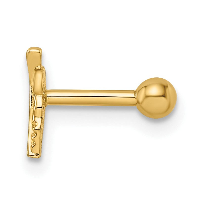 14K Gelbgold 16 Stärke Blatt Labret Ohrstecker