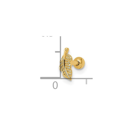 14K Gelbgold 16 Stärke Blatt Labret Ohrstecker