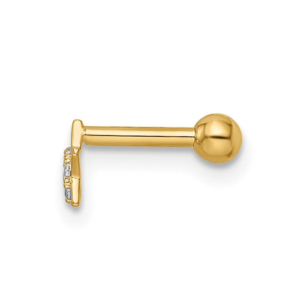14K Gelbgold 16 Stärke Zirkonia Stern Labret Ohrstecker
