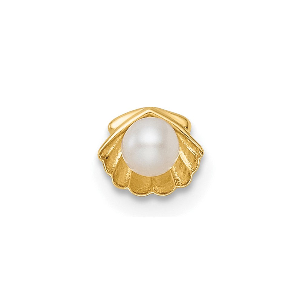 14K Gelbgold 18 Stärke Muschel mit Süßwasser Zuchtperle Labret Ohrstecker