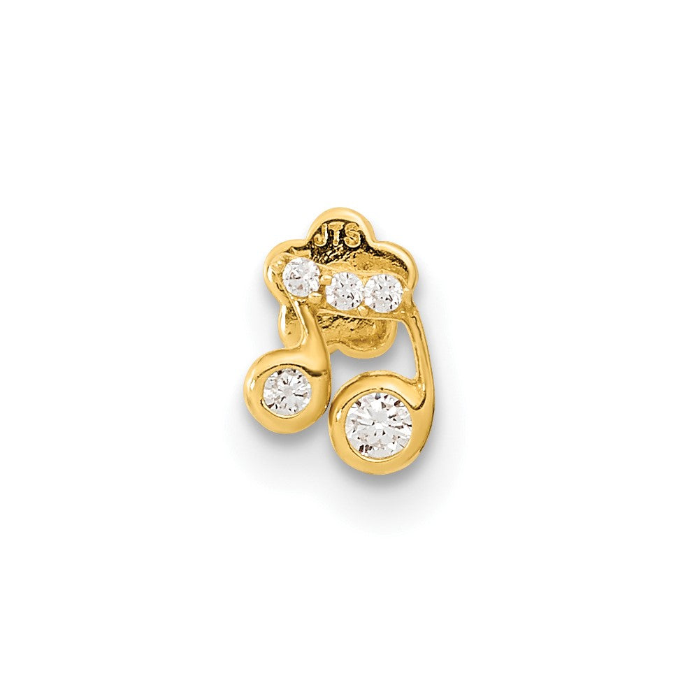 14K Gelbgold 18 Stärke Musik Note und Zirkonia Cartilage Body Schmuck
