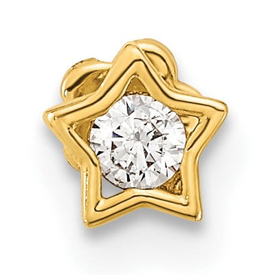 14K Gelbgold 18 Stärke Stern und Zirkonia Cartilage Body Schmuck