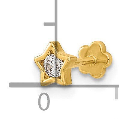 14K Gelbgold 18 Stärke Stern und Zirkonia Cartilage Body Schmuck