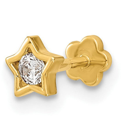 14K Gelbgold 18 Stärke Stern und Zirkonia Cartilage Body Schmuck