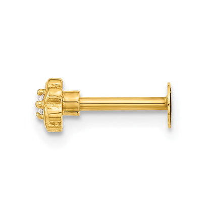 14K Gelbgold 18 Stärke Blume Zirkonia Cartilage Body Schmuck