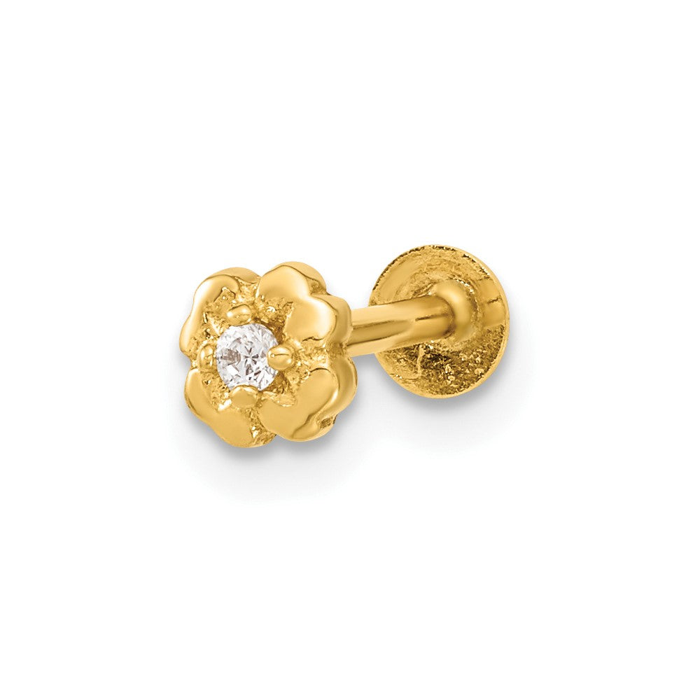 14K Gelbgold 18 Stärke Blume Zirkonia Cartilage Body Schmuck
