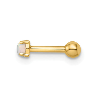 14K Gelbgold 16 Stärke Erzeugt Opal Labret Ohrstecker