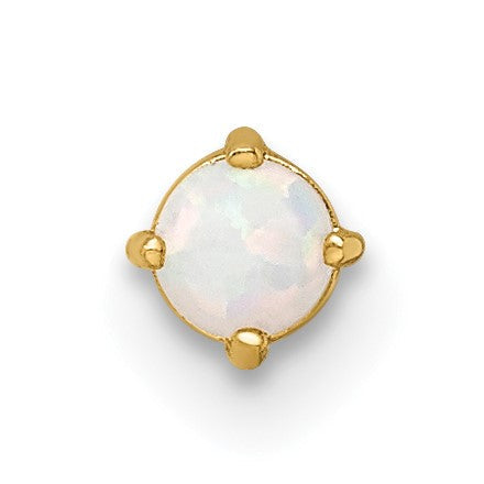 14K Gelbgold 16 Stärke Erzeugt Opal Labret Ohrstecker
