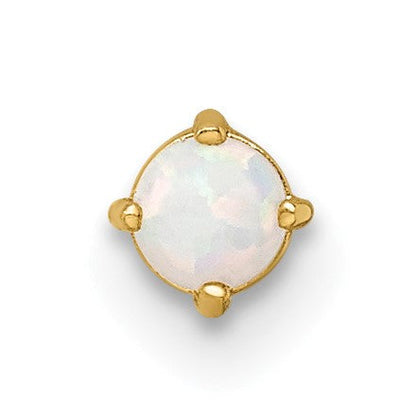14K Gelbgold 16 Stärke Erzeugt Opal Labret Ohrstecker