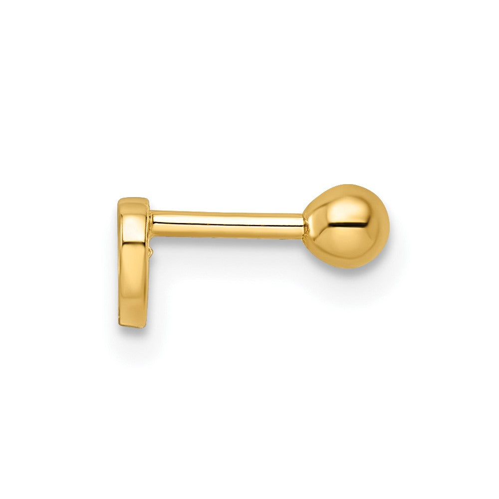14K Gelbgold 18 Stärke Zirkonia Herz Labret Ohrstecker