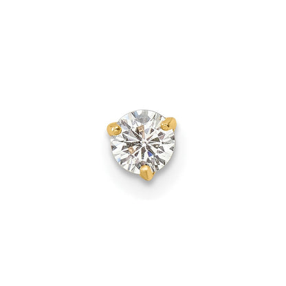 14K Gelbgold 16 Stärke Rund Zirkonia Labret Ohrstecker