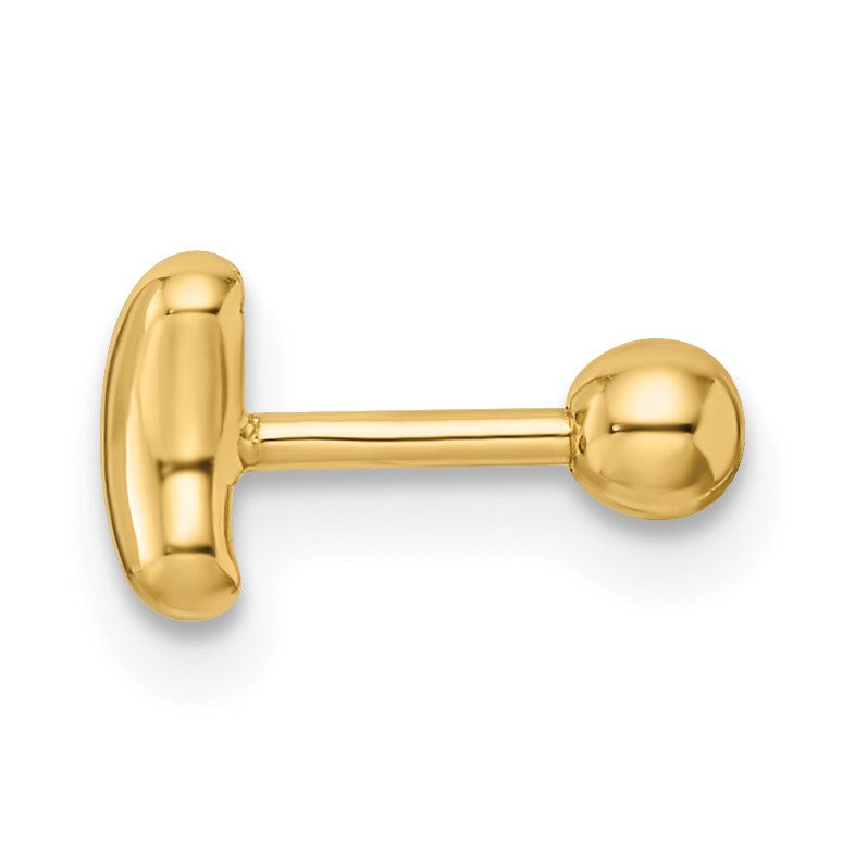 14K Gelbgold 18 Stärke Crescent Mond Labret Ohrstecker