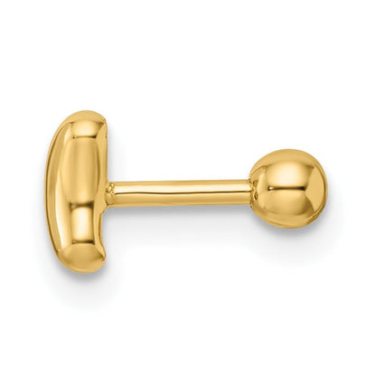 14K Gelbgold 18 Stärke Crescent Mond Labret Ohrstecker