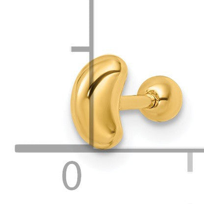14K Gelbgold 18 Stärke Crescent Mond Labret Ohrstecker