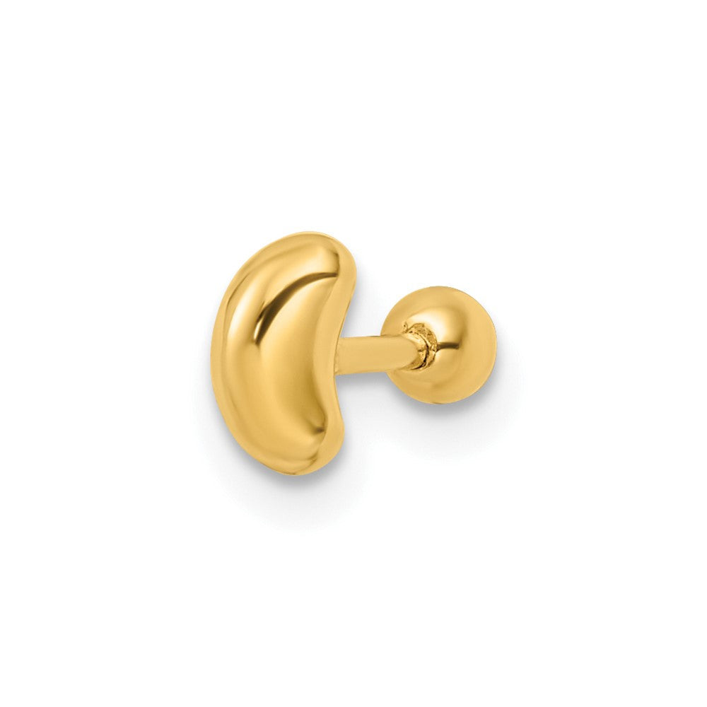 14K Gelbgold 18 Stärke Crescent Mond Labret Ohrstecker