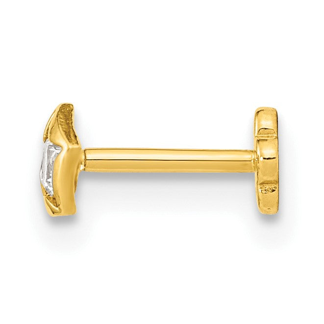 14K Gelbgold 18 Stärke Zirkonia Stern Cartilage Body Schmuck