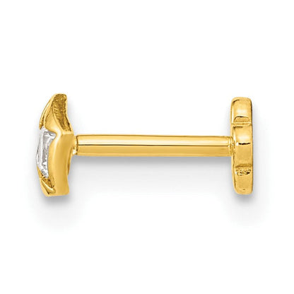 14K Gelbgold 18 Stärke Zirkonia Stern Cartilage Body Schmuck