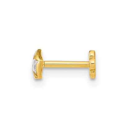 14K Gelbgold 18 Stärke Zirkonia Stern Cartilage Body Schmuck