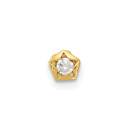 14K Gelbgold 18 Stärke Zirkonia Stern Cartilage Body Schmuck