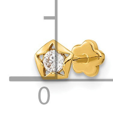 14K Gelbgold 18 Stärke Zirkonia Stern Cartilage Body Schmuck