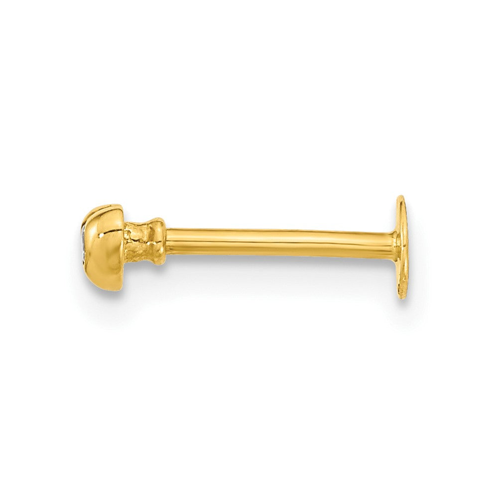 14K Gelbgold 18 Stärke Zirkonia Herz Labret/face Body Schmuck