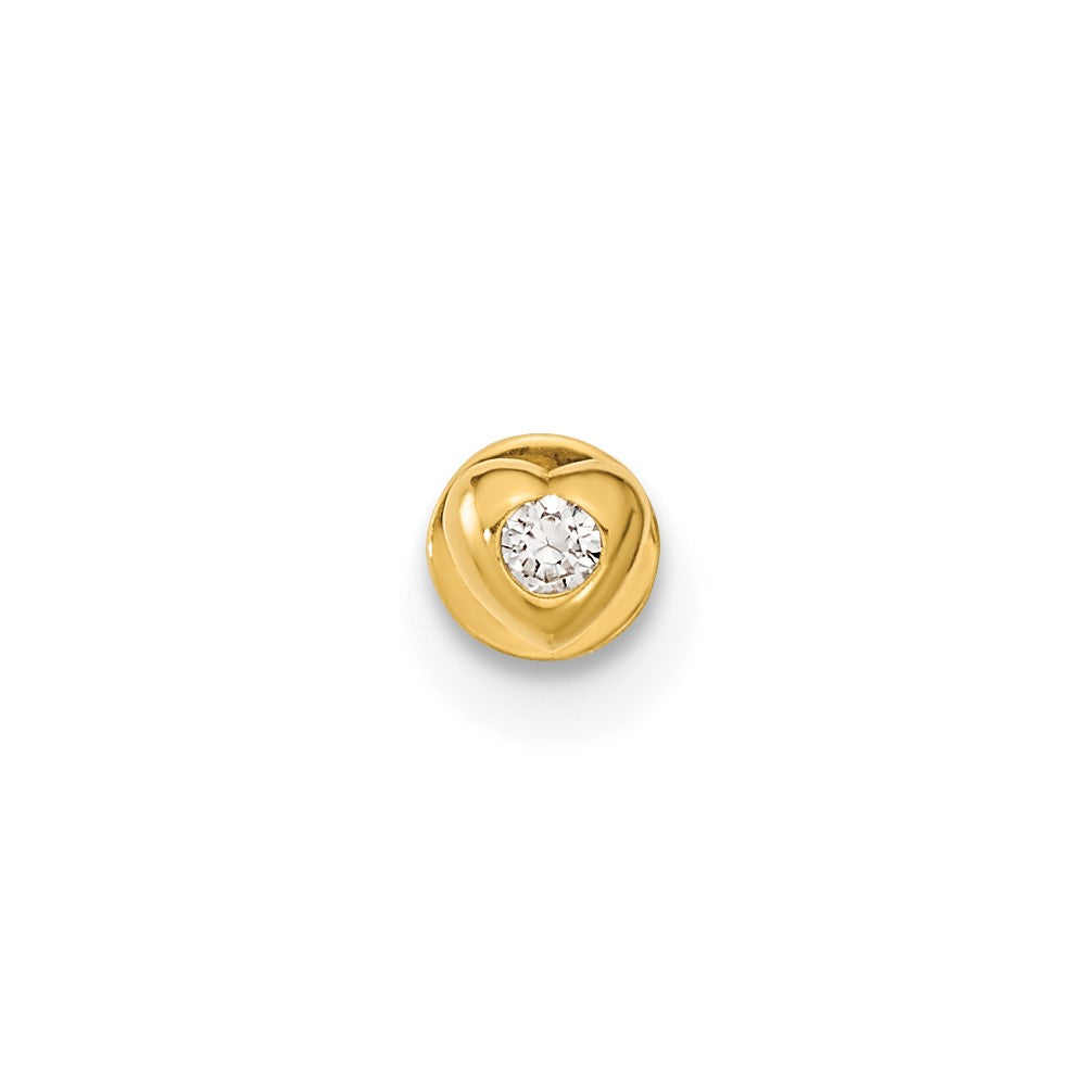 14K Gelbgold 18 Stärke Zirkonia Herz Labret/face Body Schmuck