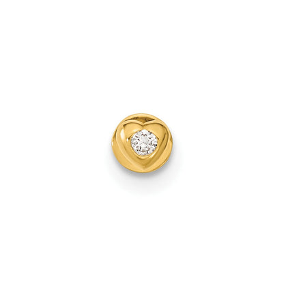 14K Gelbgold 18 Stärke Zirkonia Herz Labret/face Body Schmuck