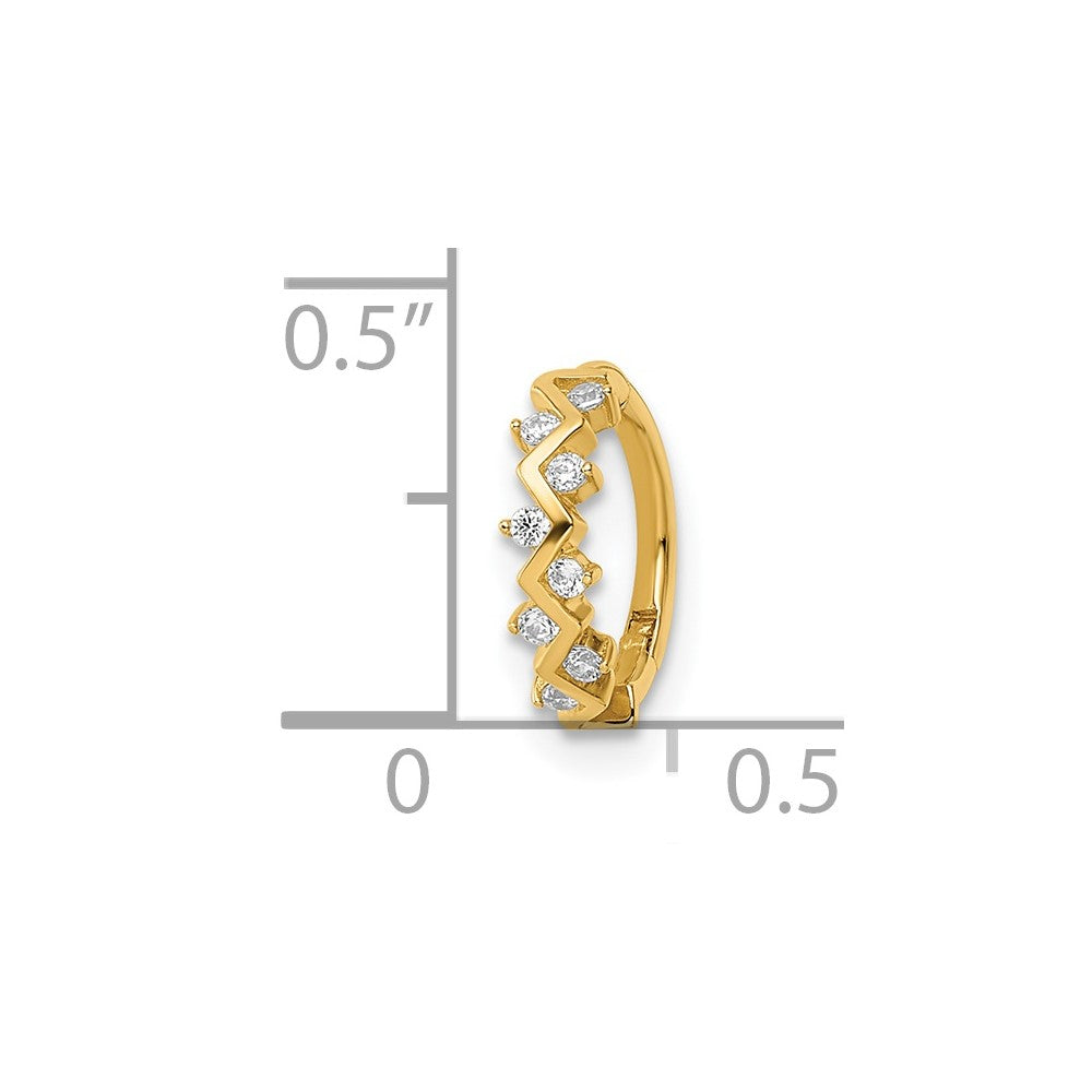 14K Gelbgold 16 Stärke Zirkonia Cartilage Ring