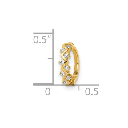 14K Gelbgold 16 Stärke Zirkonia Cartilage Ring