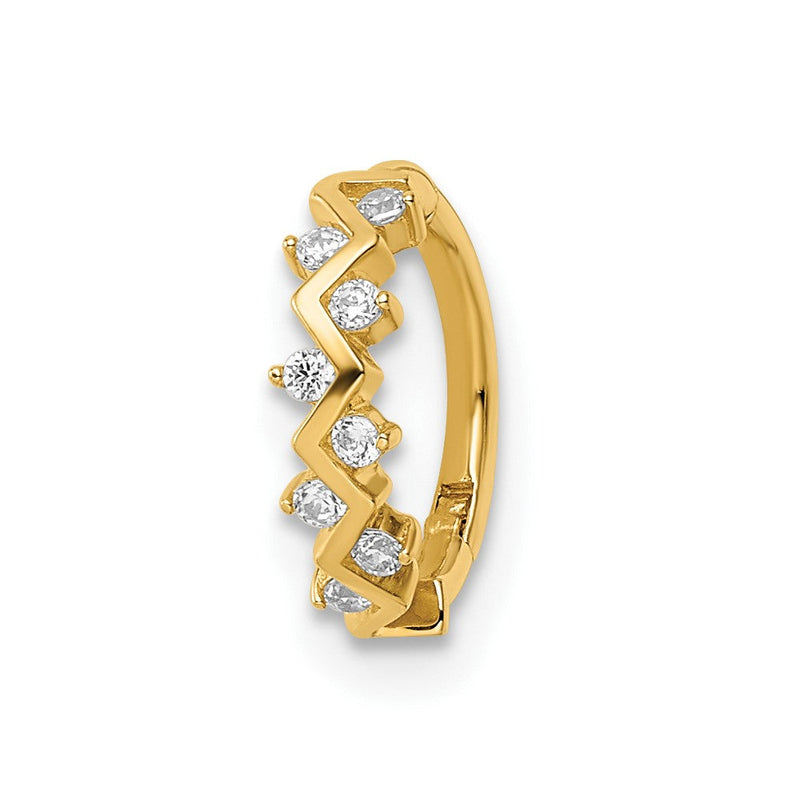 14K Gelbgold 16 Stärke Zirkonia Cartilage Ring
