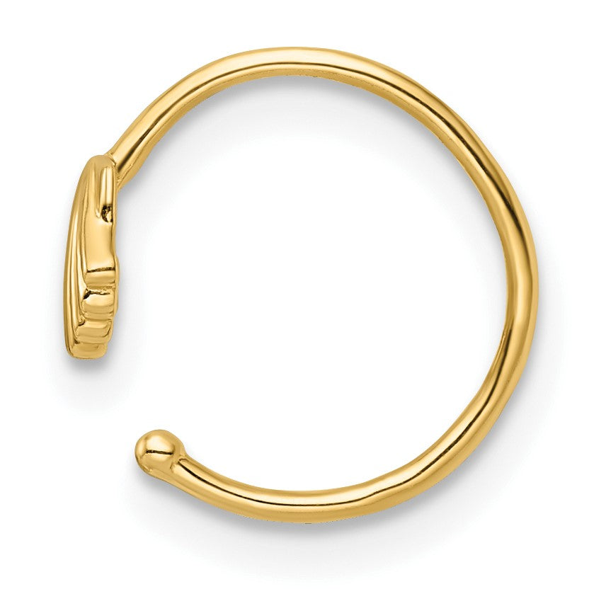 14K Gelbgold 20 Stärke Muschel Nasen Ring / Ohr Manschette