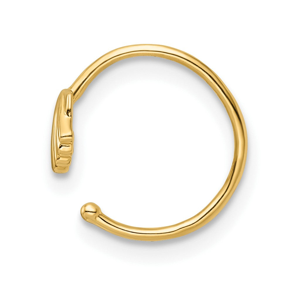 14K Gelbgold 20 Stärke Muschel Nasen Ring / Ohr Manschette