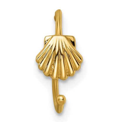 14K Gelbgold 20 Stärke Muschel Nasen Ring / Ohr Manschette